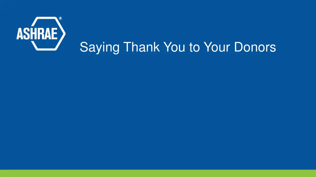 saying thank you to your donors n.w