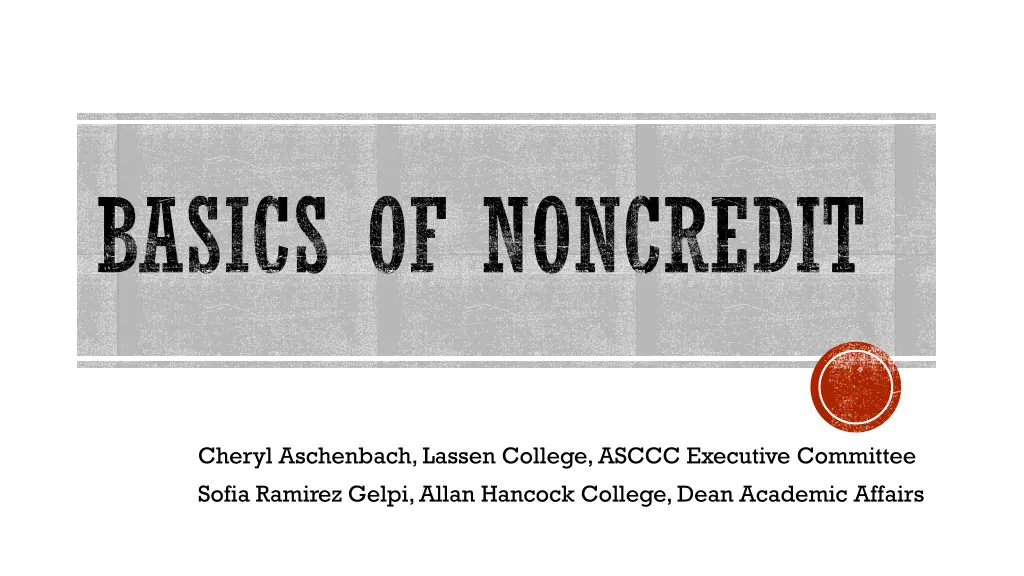 basics of noncredit n.w