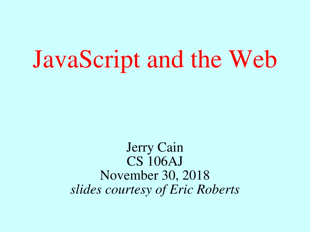 javascript and the web n.w