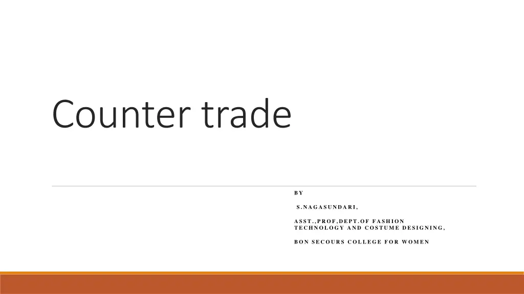 counter trade n.w