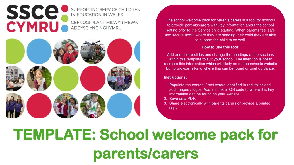 the school welcome pack for parents carers n.w