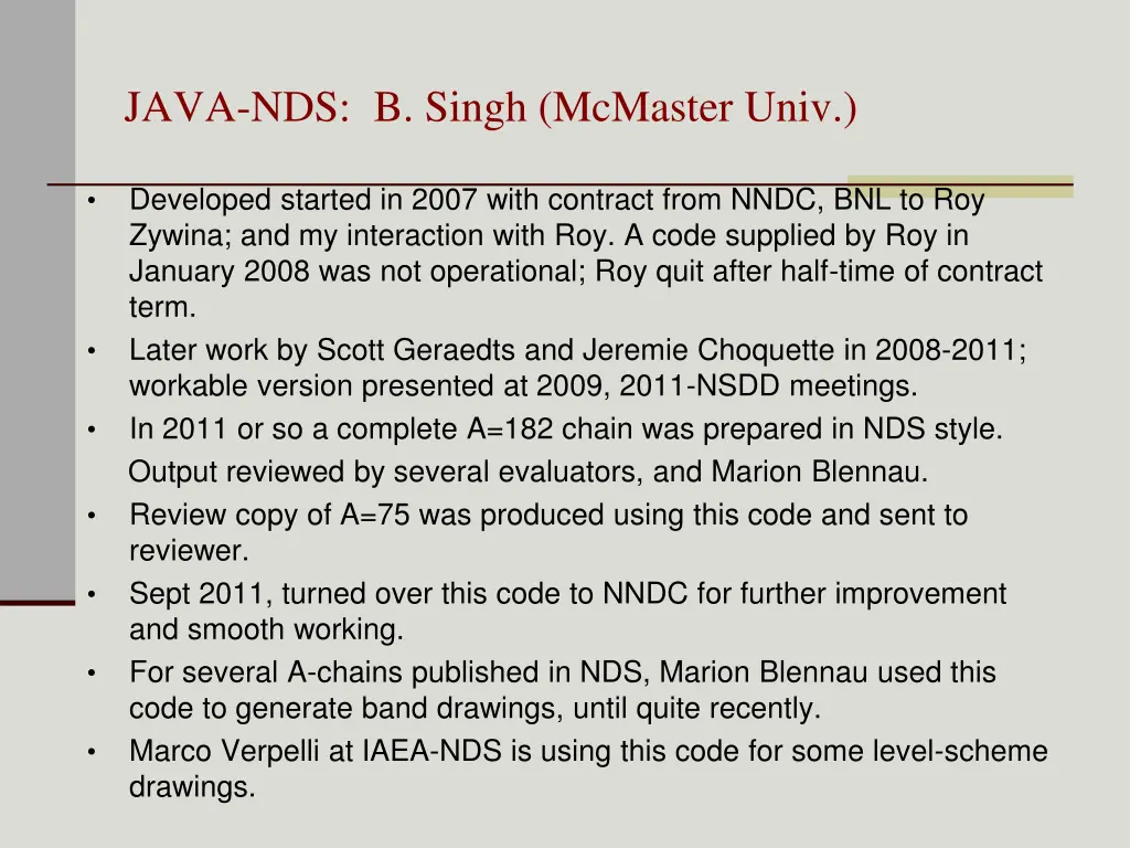 java nds b singh mcmaster univ n.w