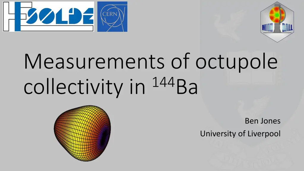 measurements of octupole collectivity in 144 ba n.w