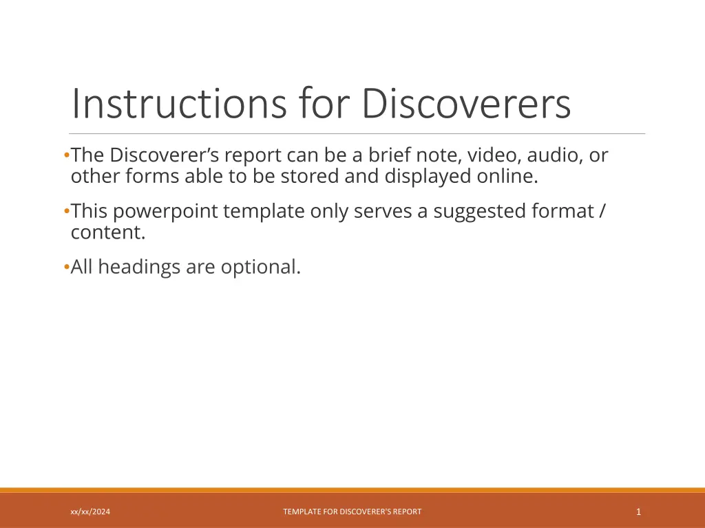 instructions for discoverers n.w
