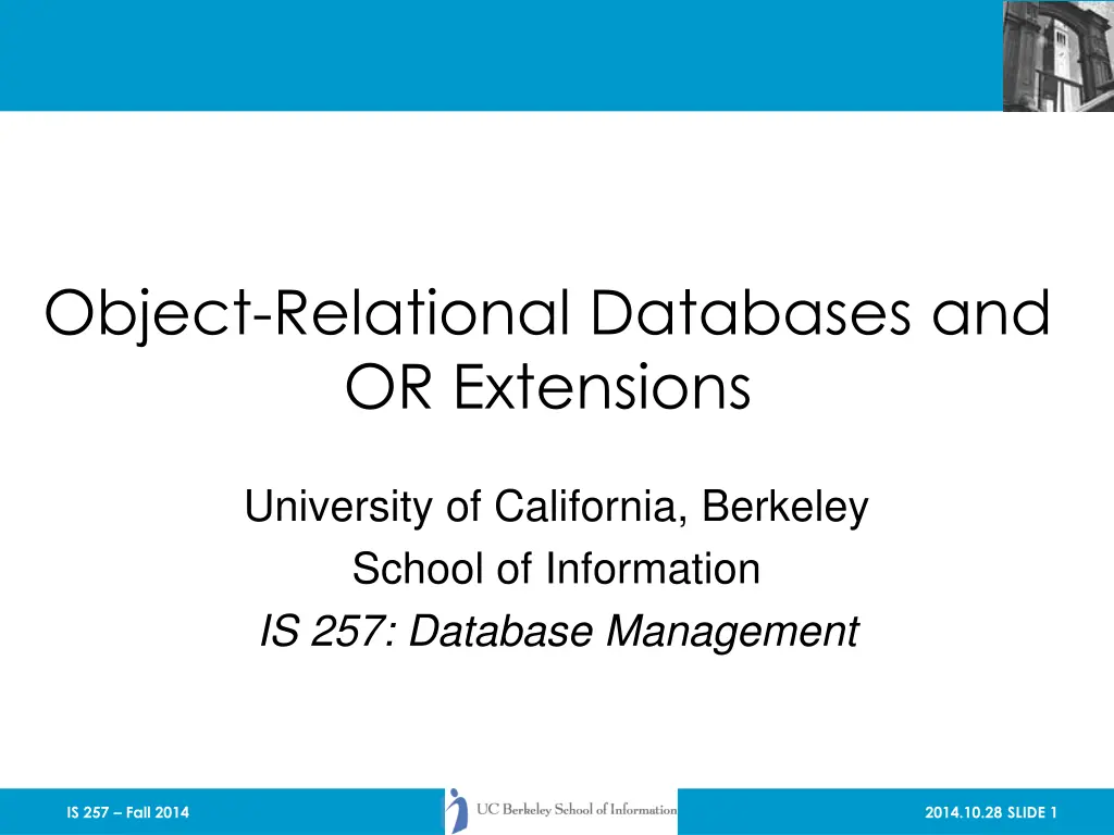 object relational databases and or extensions n.w