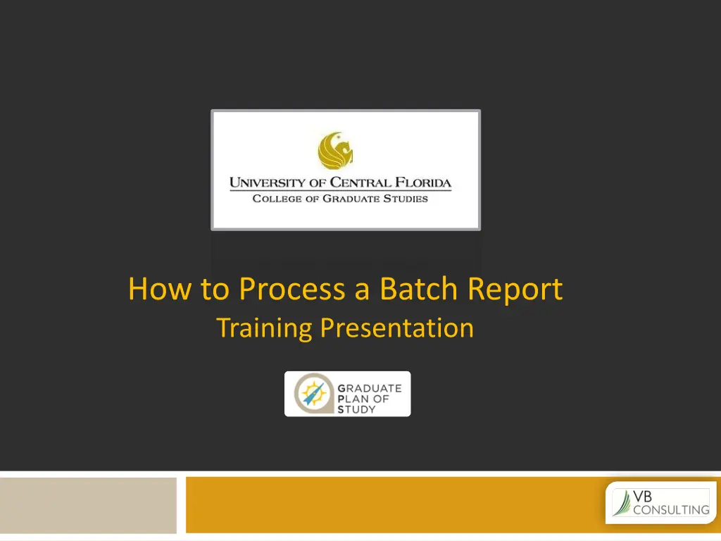 how to process a batch report training n.w