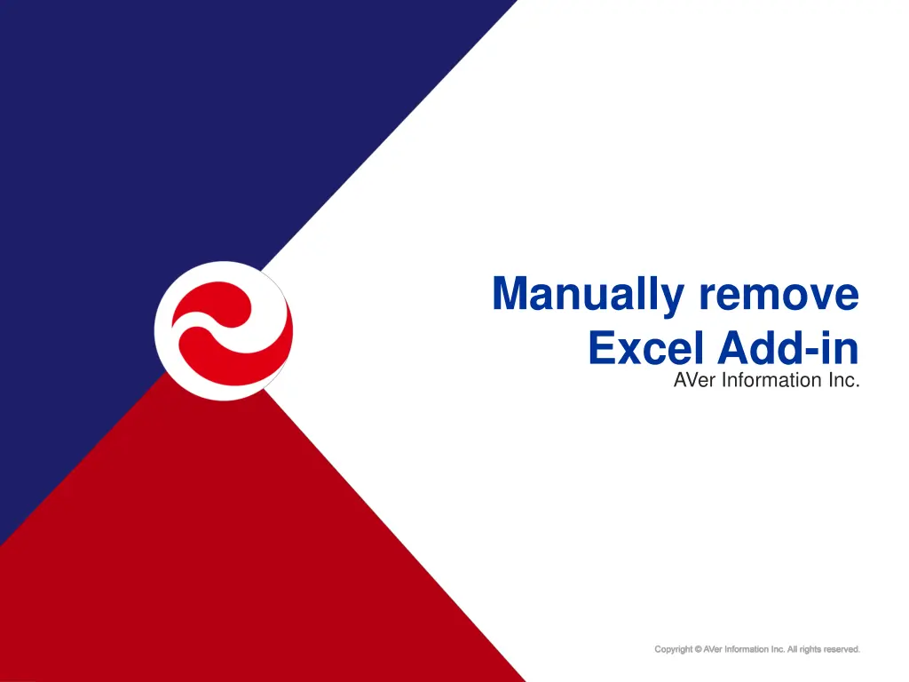 manually remove excel add in aver information inc n.w