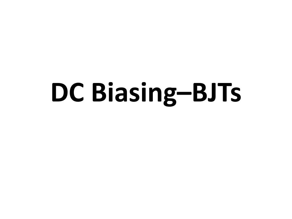 dc biasing bjts n.w
