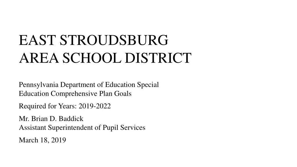 east stroudsburg area school district n.w