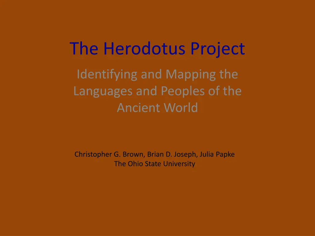 the herodotus project n.w