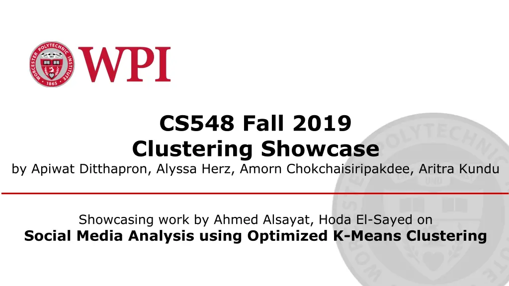 cs548 fall 2019 clustering showcase by apiwat n.w