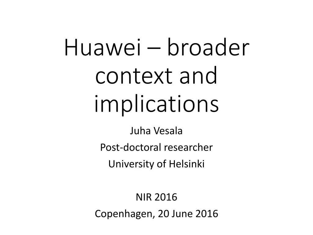 huawei broader context and implications n.w