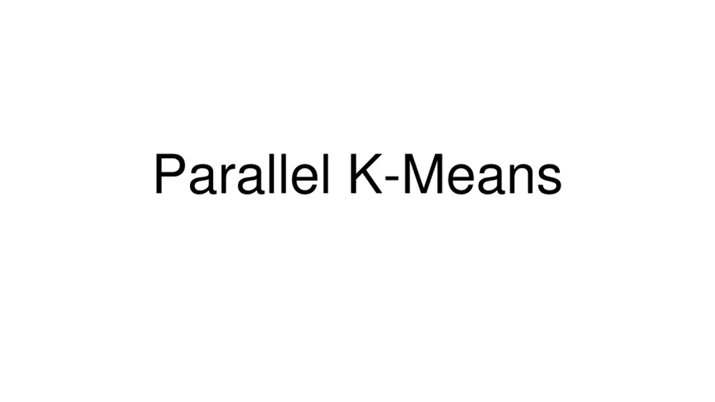 parallel k means n.w