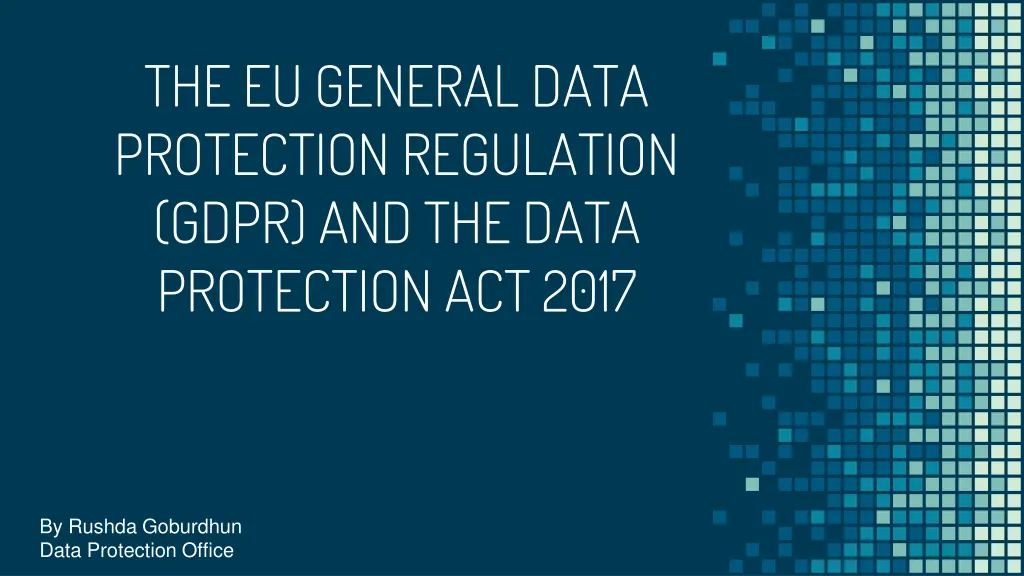 the eu general data protection regulation gdpr n.w