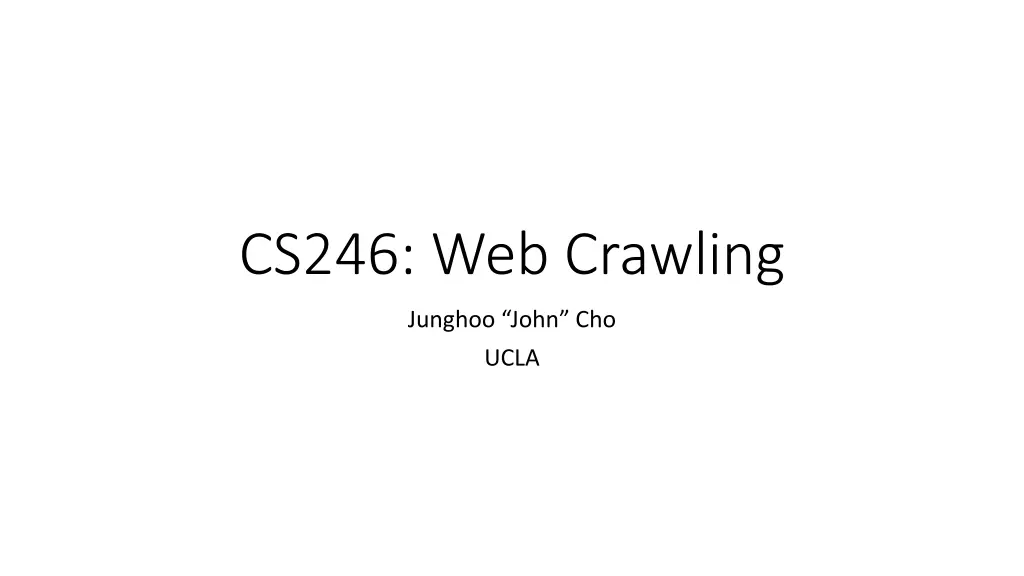 cs246 web crawling n.w