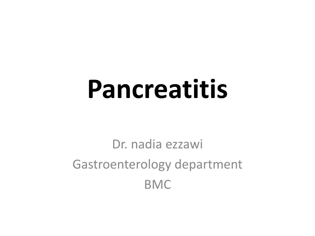 pancreatitis n.w
