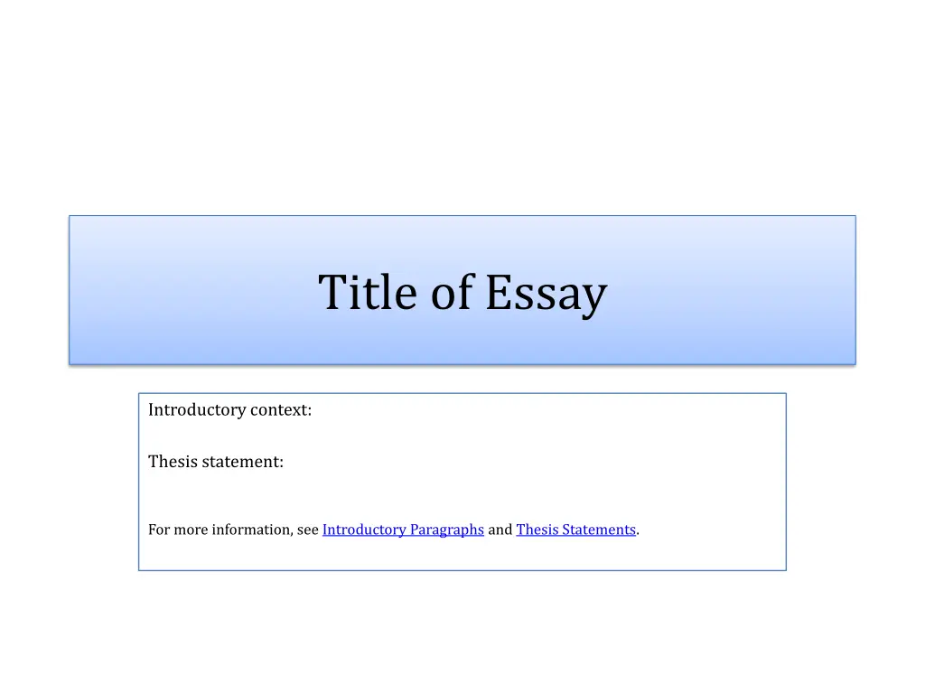 title of essay n.w