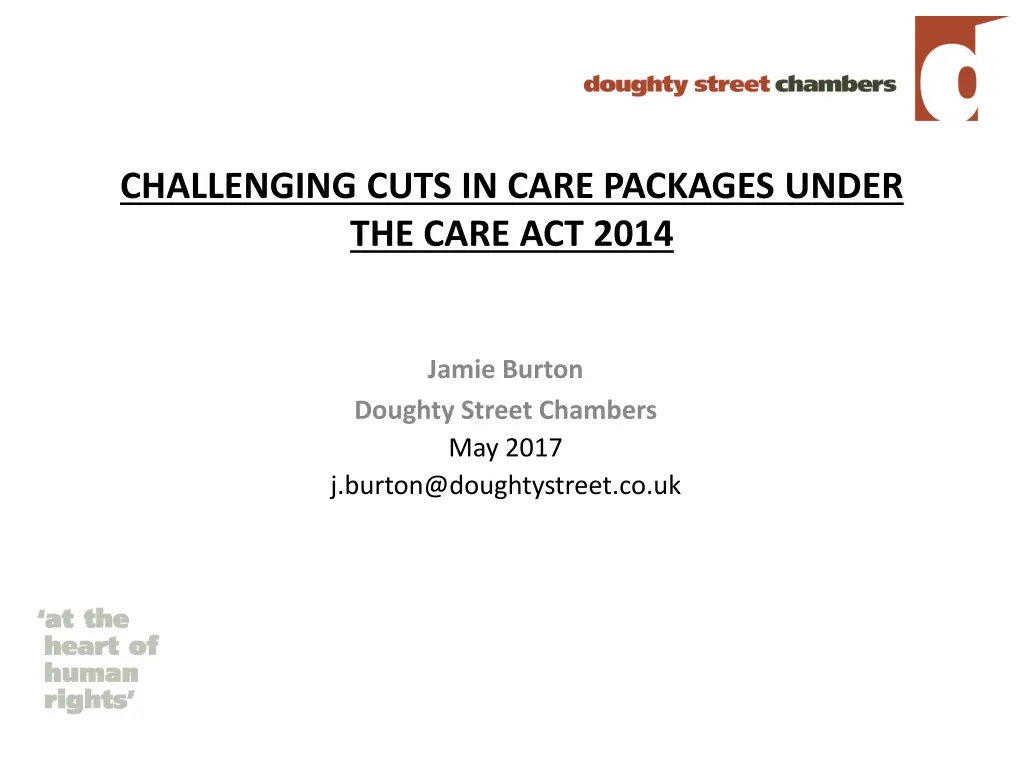 challenging cuts in care packages under the care n.w