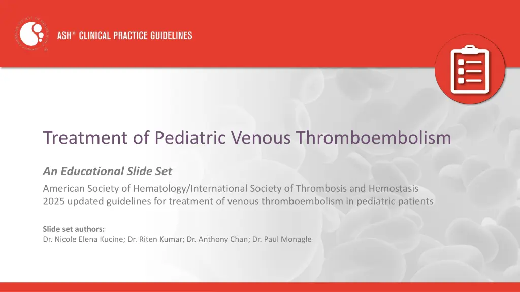 treatment of pediatric venous thromboembolism n.w