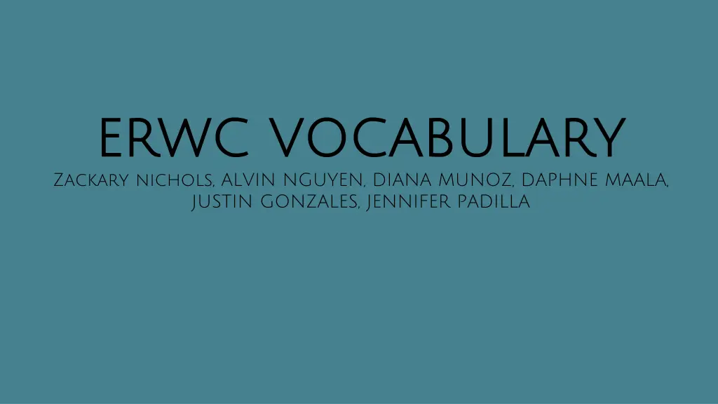 erwc erwc vocabulary vocabulary zackary nichols n.w