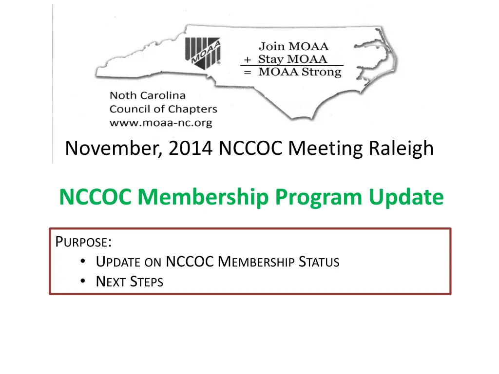 november 2014 nccoc meeting raleigh n.w