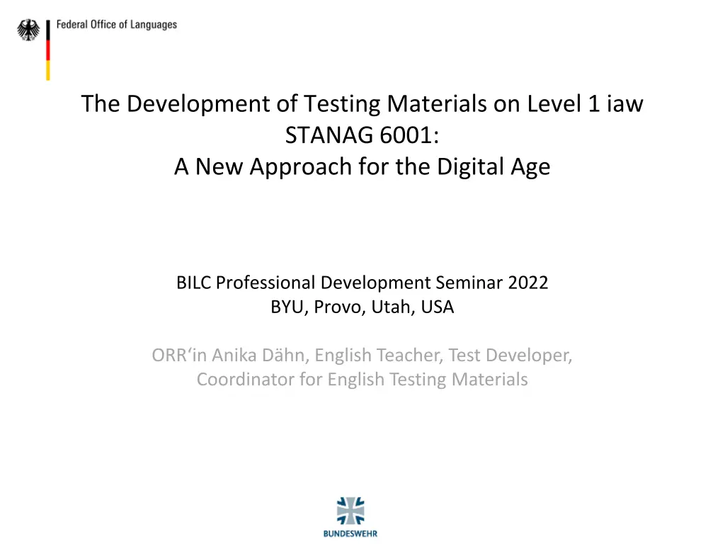 the development of testing materials on level n.w