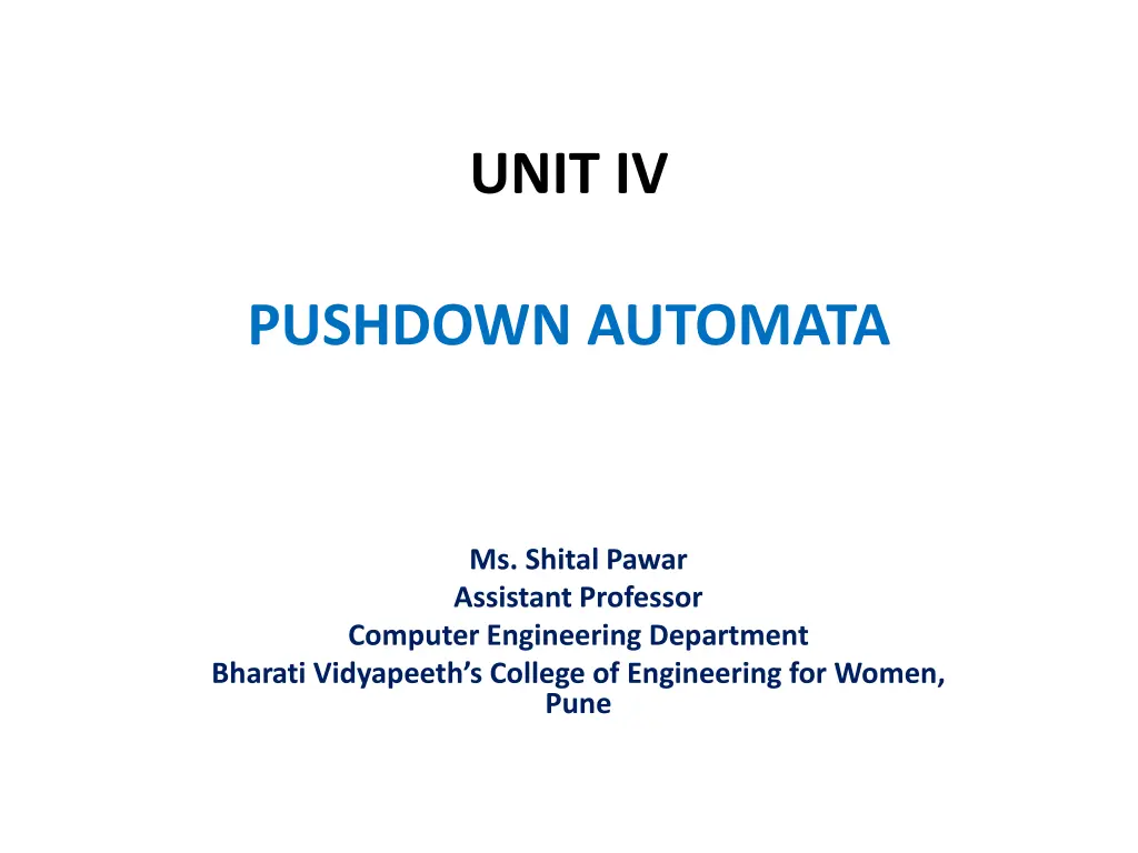 unit iv n.w