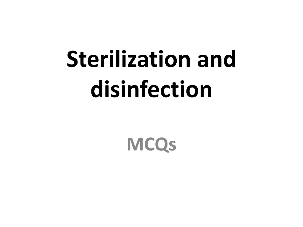 sterilization and disinfection n.w