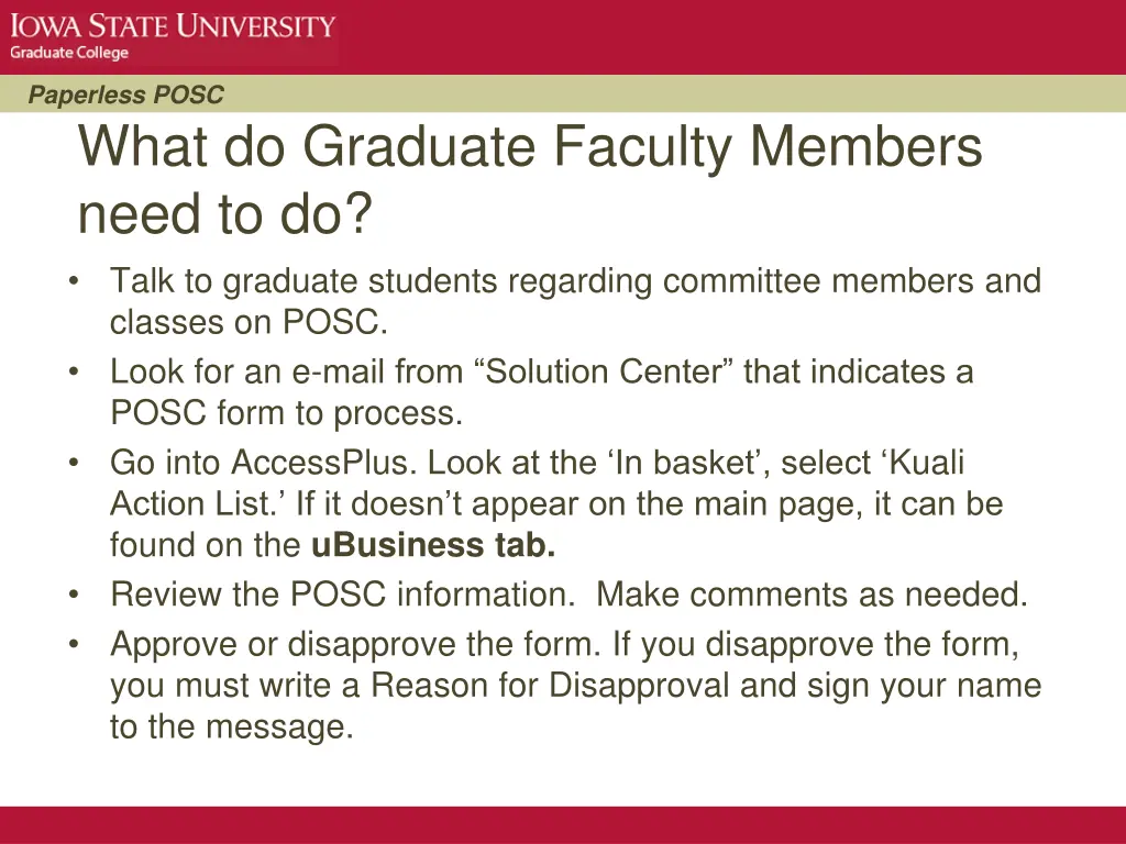 paperless posc what do graduate faculty members n.w