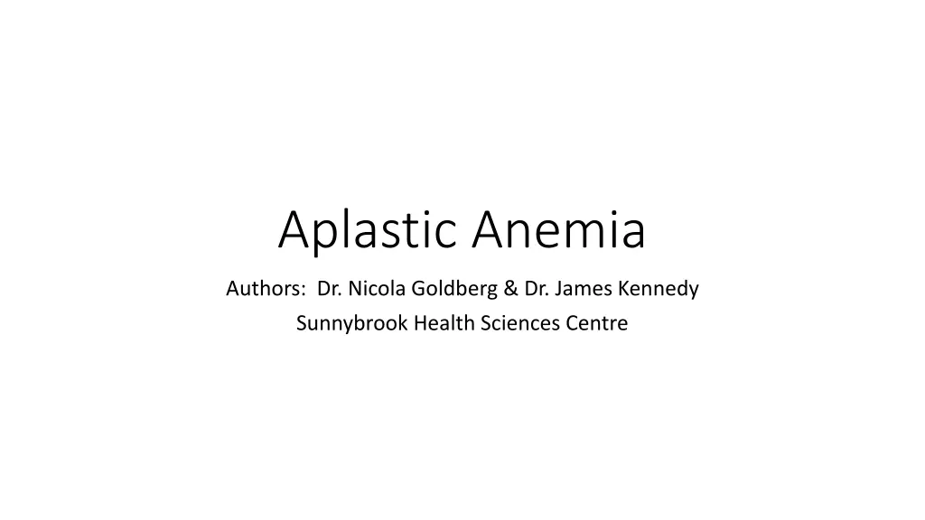 aplastic anemia n.w