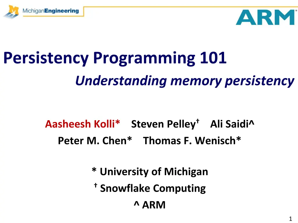 persistency programming 101 understanding memory n.w