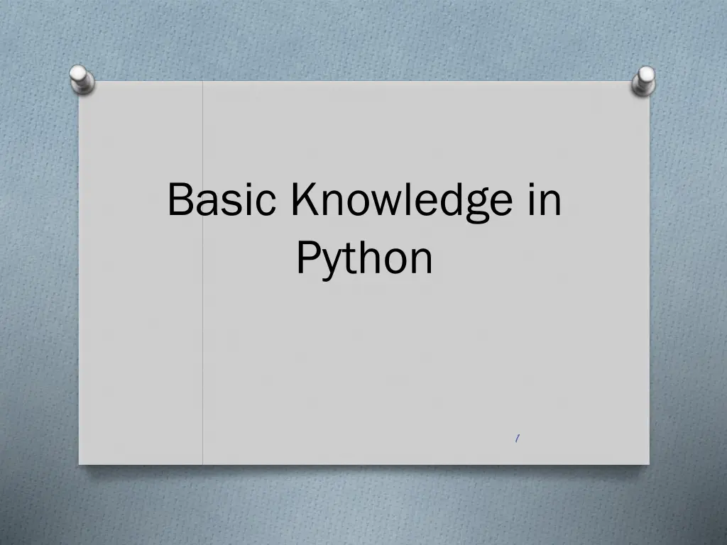 basic knowledge in python n.w