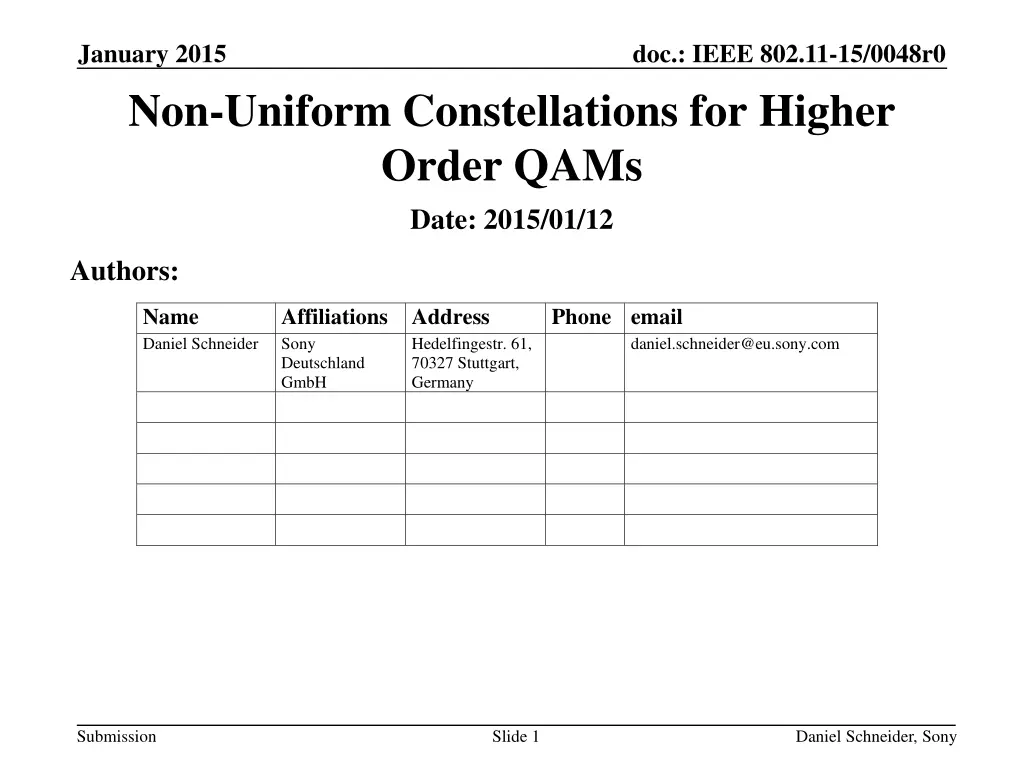 january 2015 non uniform constellations n.w