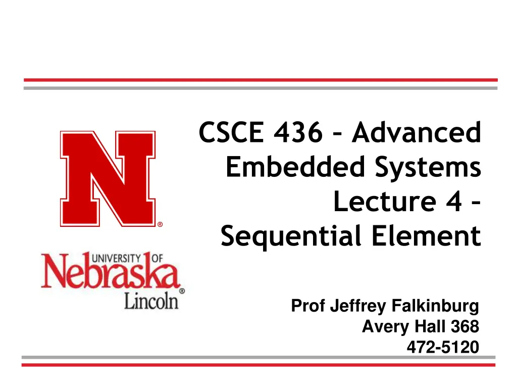 csce 436 advanced embedded systems lecture n.w