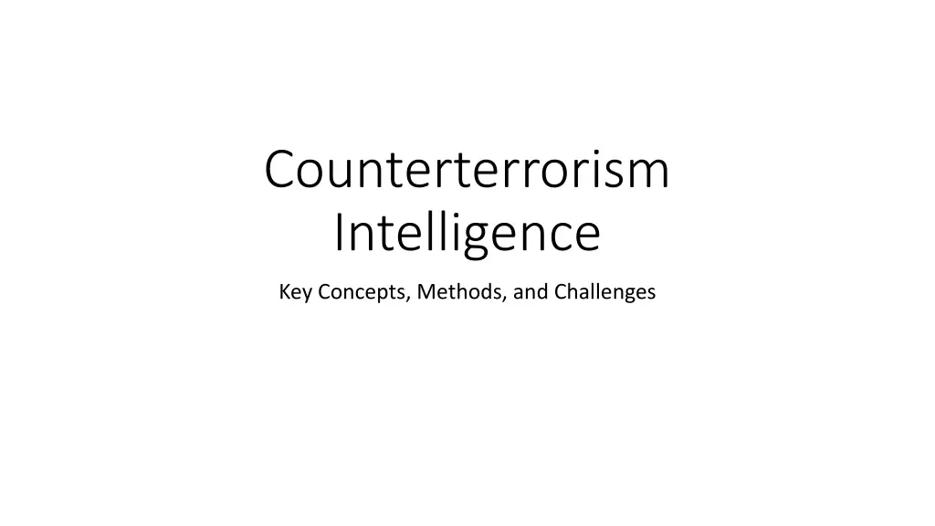 counterterrorism intelligence n.w