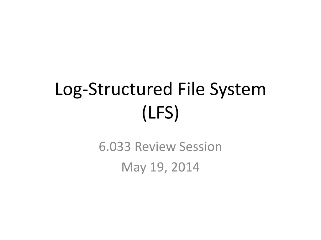 log structured file system lfs n.w