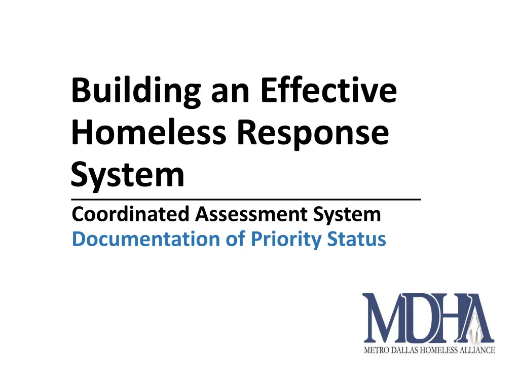 building an effective homeless response system n.w