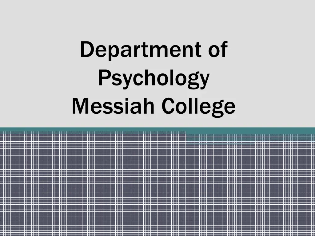 department of psychology messiah college n.w