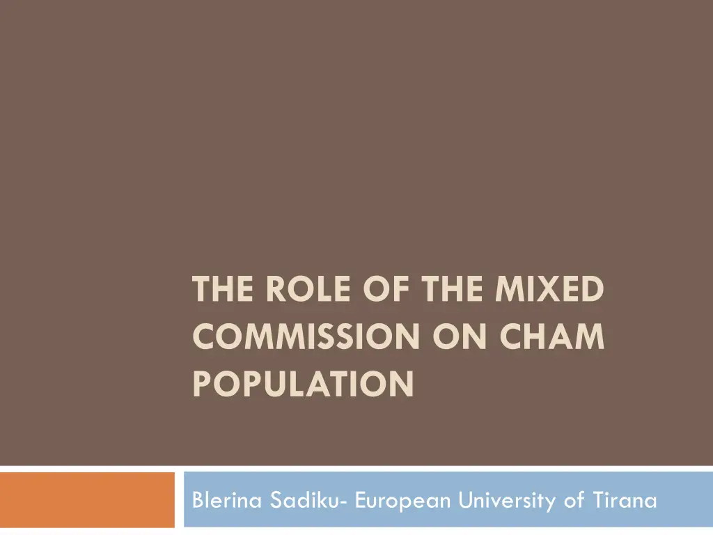 the role of the mixed commission on cham n.w