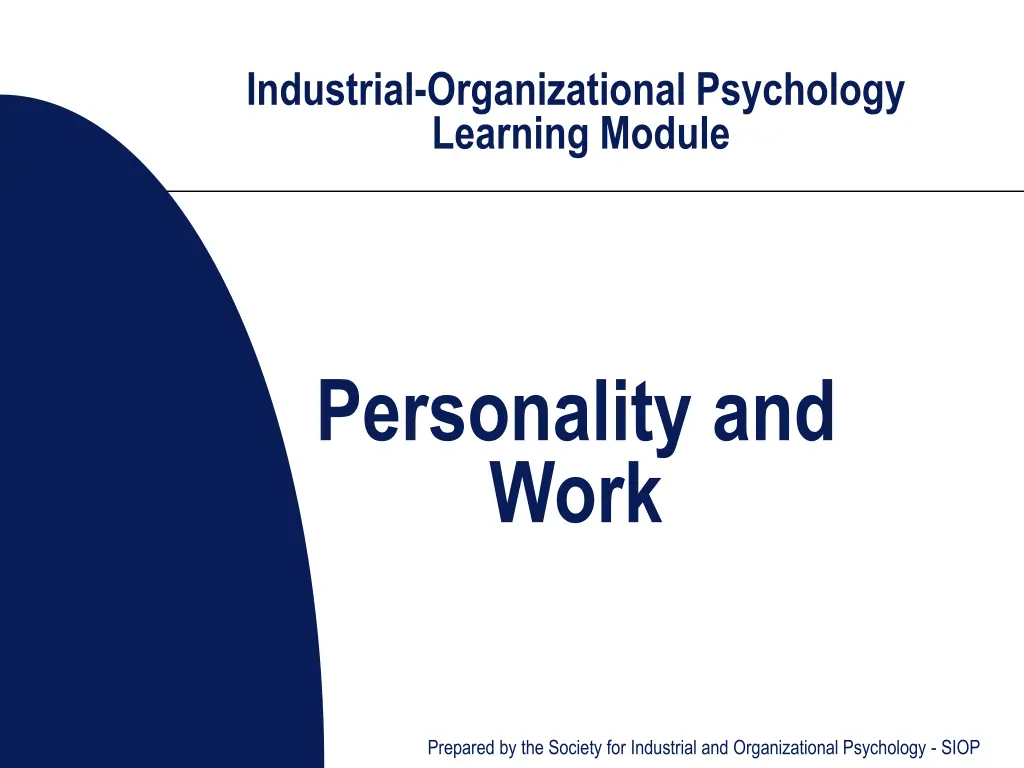 industrial organizational psychology learning n.w