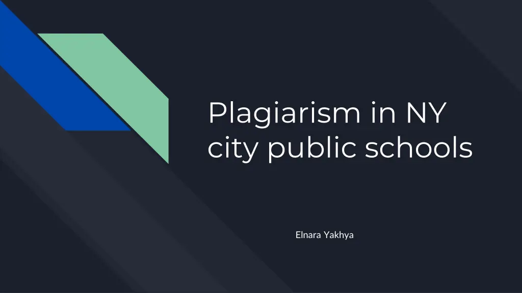 plagiarism in ny city public schools n.w