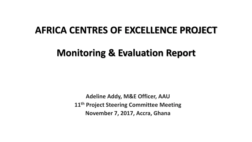 africa centres of excellence project n.w