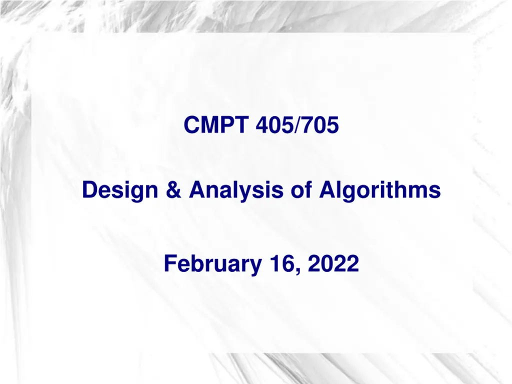 cmpt 405 705 n.w
