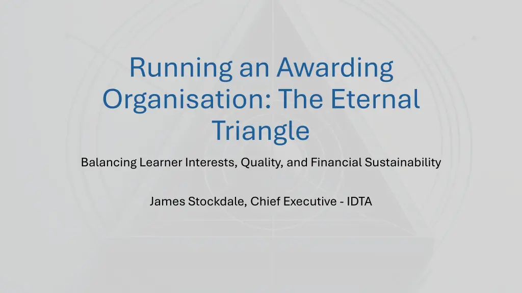 running an awarding organisation the eternal n.w