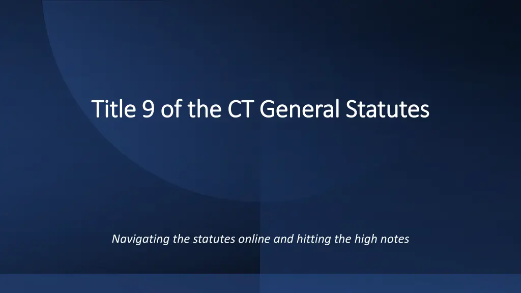 title 9 of the ct general statutes title n.w