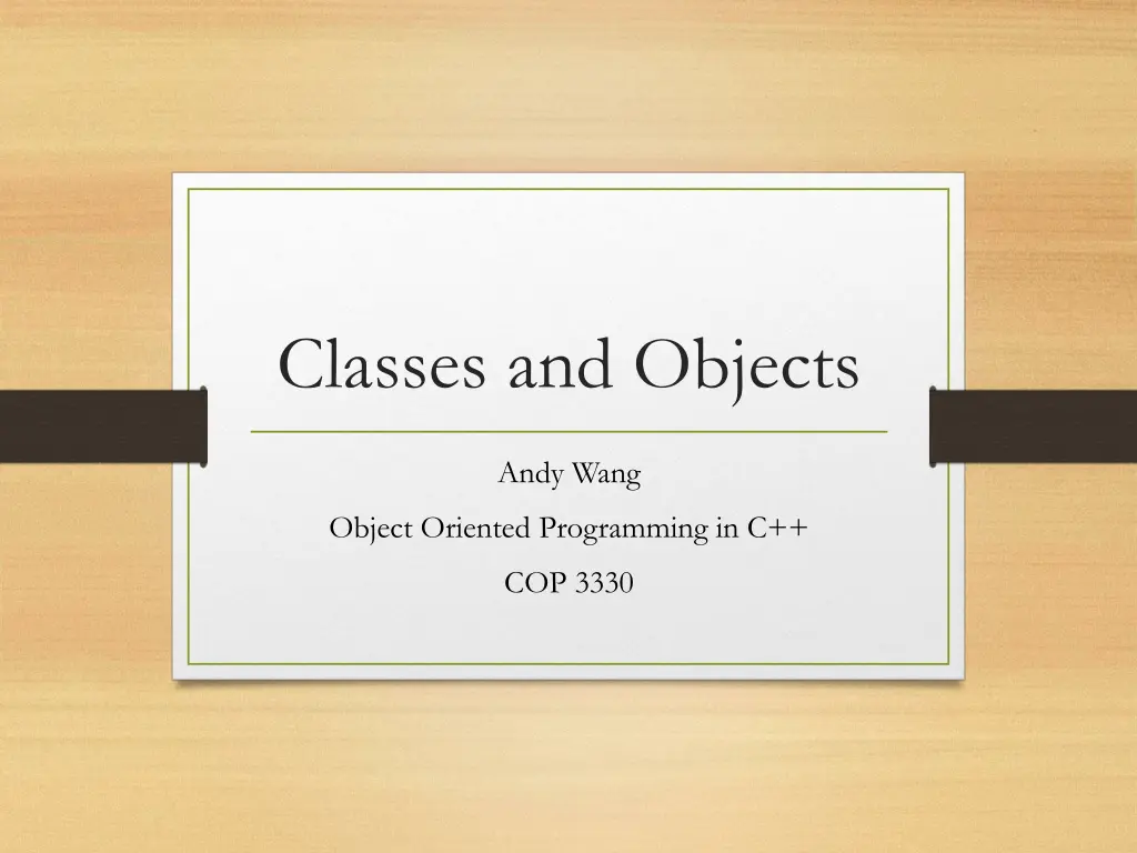 classes and objects n.w