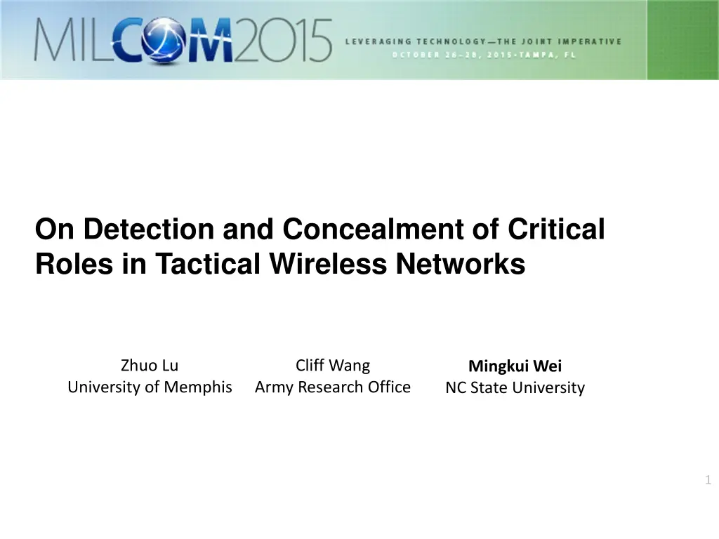 on detection and concealment of critical roles n.w