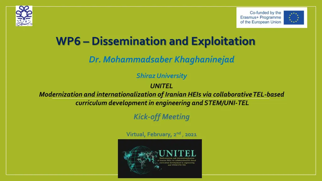 wp6 dissemination and exploitation n.w