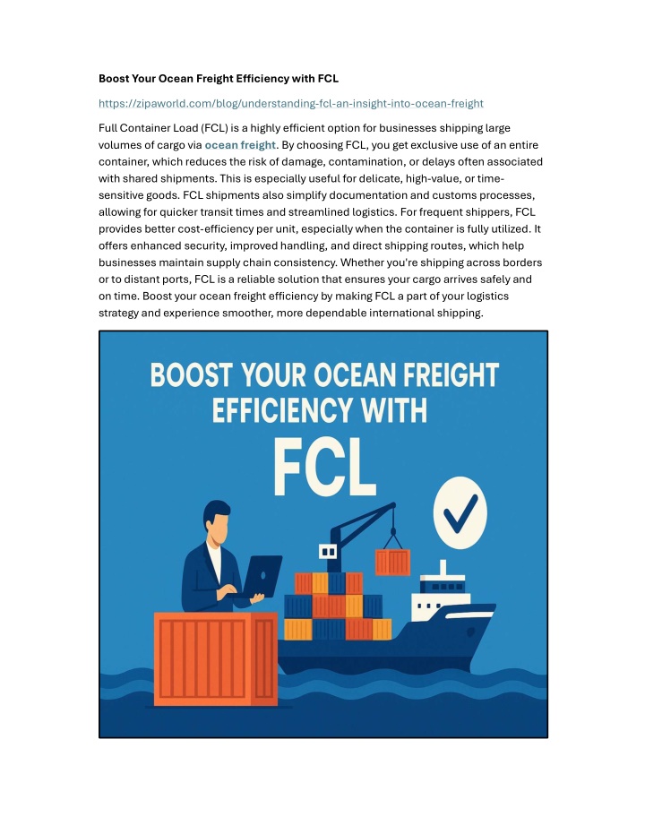 boost your ocean freight e iciency with fcl n.w