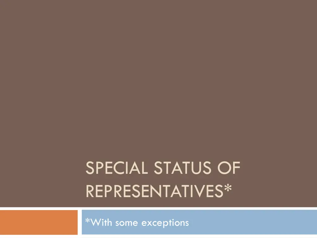 special status of representatives n.w